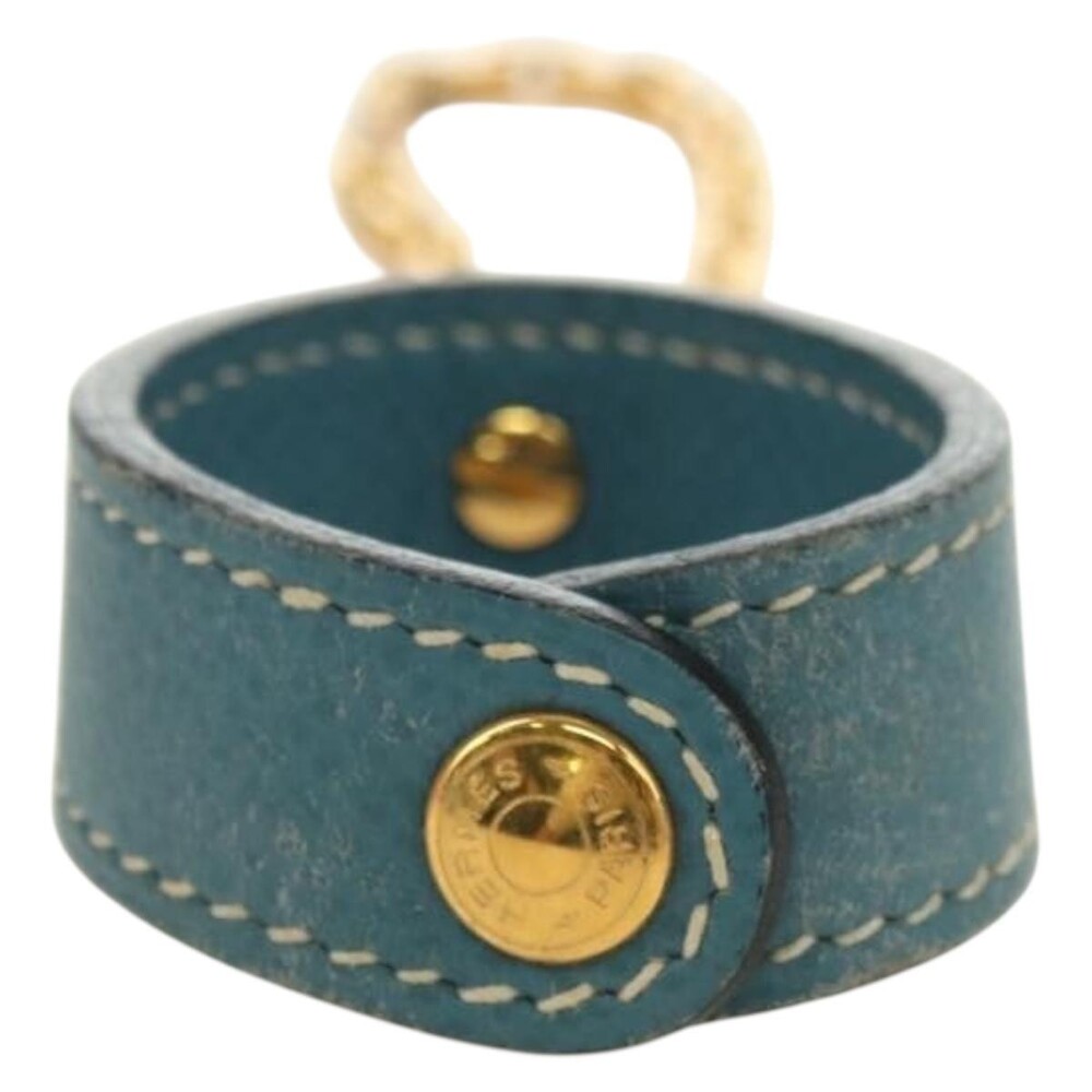 Hermes Leather Glove Holder Charm Blue